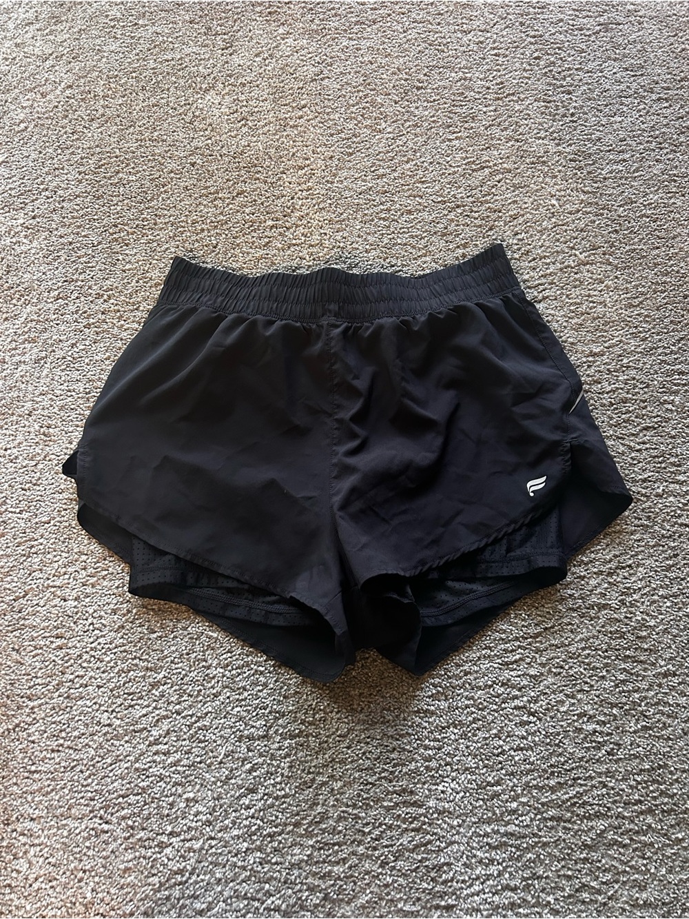 Fabletics Women’s Black Running Shorts with Built-In Liner